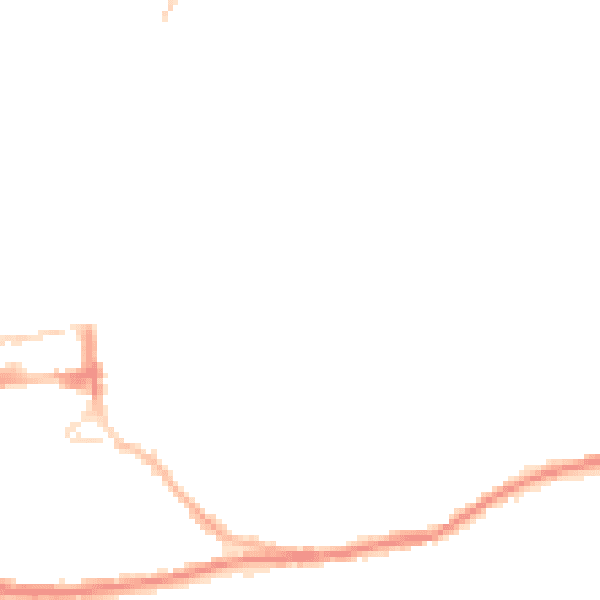 Night-time road noise heatmap for HD3 4JN