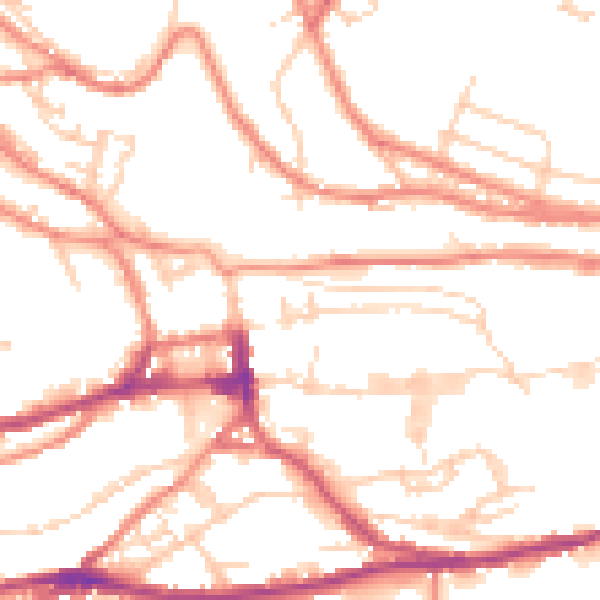 Daytime road noise heatmap for HD3 4JP