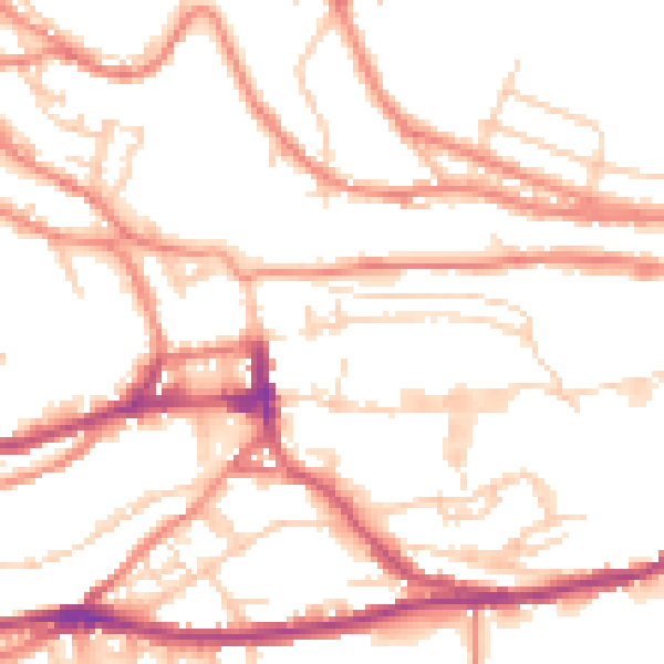 Daytime road noise heatmap for HD3 4JR
