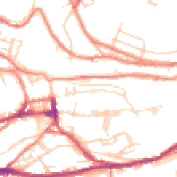 Daytime road noise heatmap for HD3 4JW