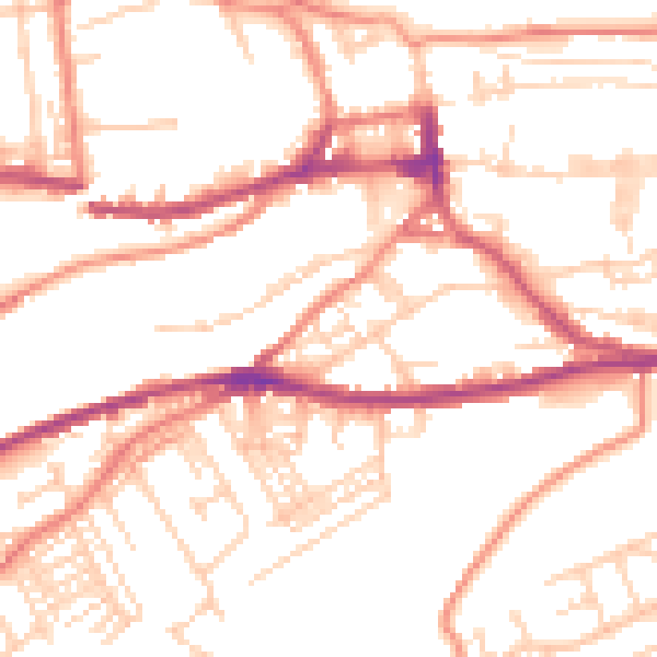 Daytime road noise heatmap for HD3 4LE