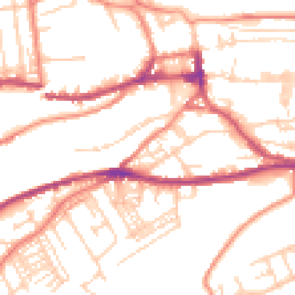 Daytime road noise heatmap for HD3 4LF