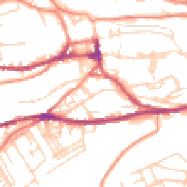 Daytime road noise heatmap for HD3 4LN