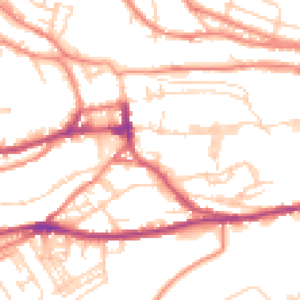 Daytime road noise heatmap for HD3 4NF