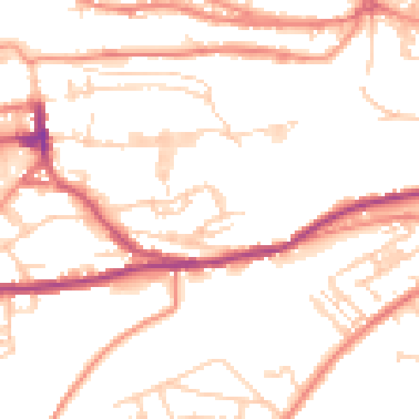 Daytime road noise heatmap for HD3 4NJ