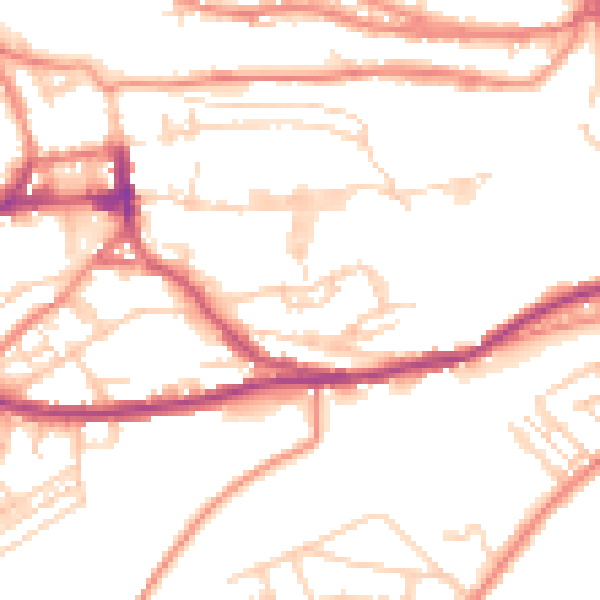Daytime road noise heatmap for HD3 4NQ