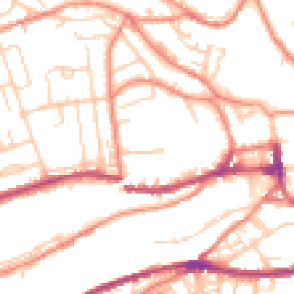 Daytime road noise heatmap for HD3 4PJ