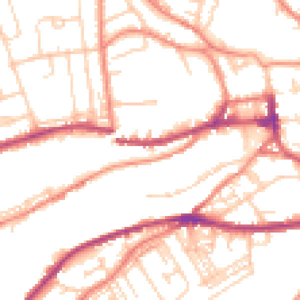 Daytime road noise heatmap for HD3 4PP