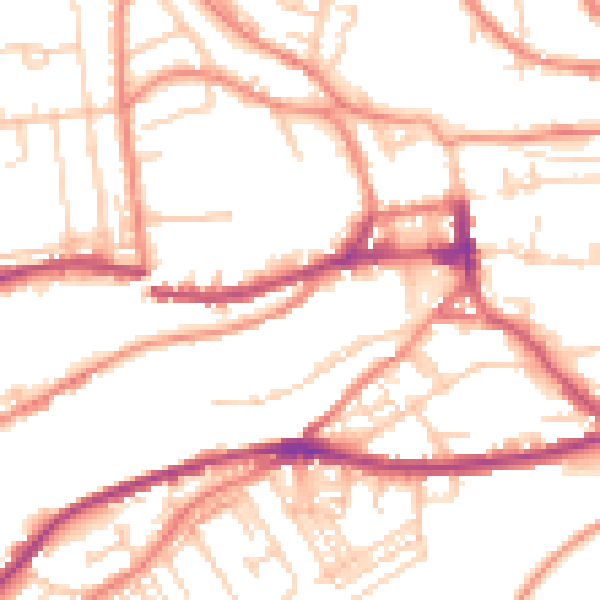 Daytime road noise heatmap for HD3 4QQ
