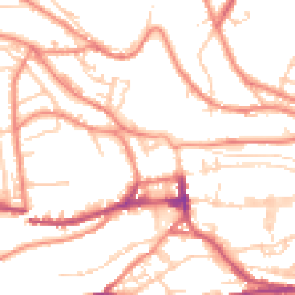 Daytime road noise heatmap for HD3 4QX