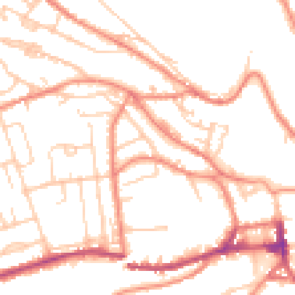 Daytime road noise heatmap for HD3 4RD