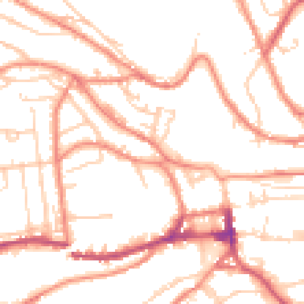 Daytime road noise heatmap for HD3 4RU