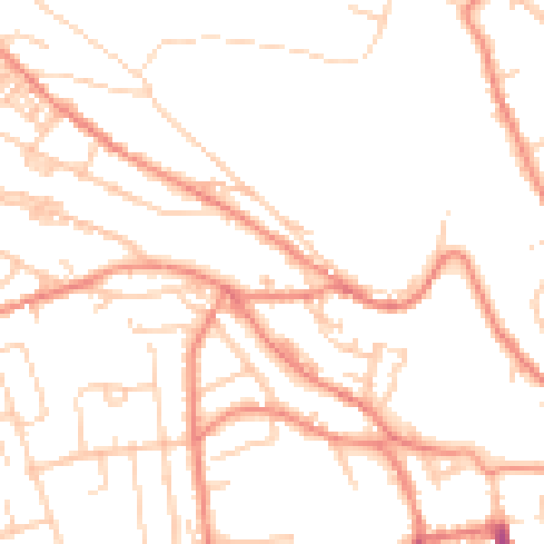 Daytime road noise heatmap for HD3 4SX