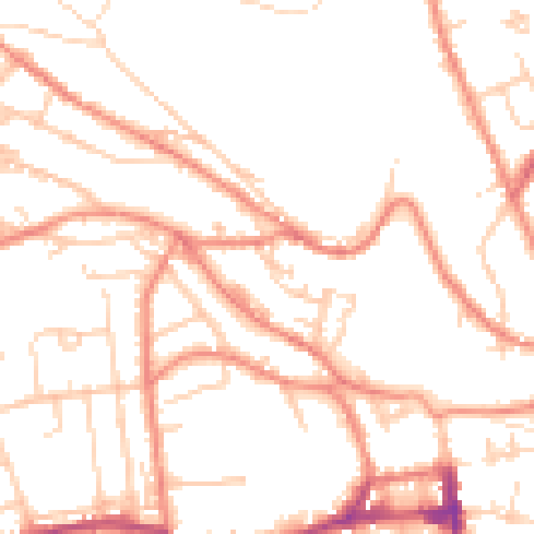 Daytime road noise heatmap for HD3 4TA