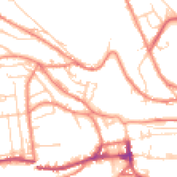 Daytime road noise heatmap for HD3 4TD