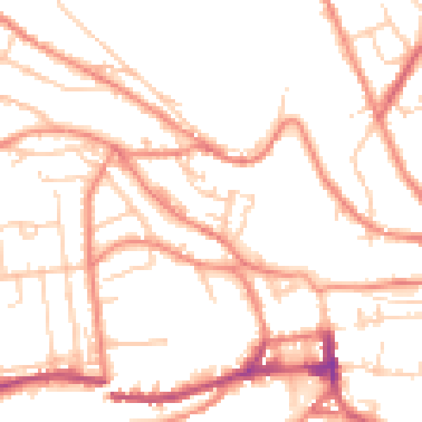 Daytime road noise heatmap for HD3 4TE