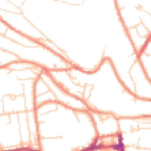 Daytime road noise heatmap for HD3 4TF