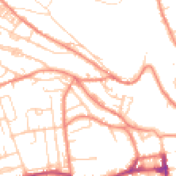 Daytime road noise heatmap for HD3 4UB