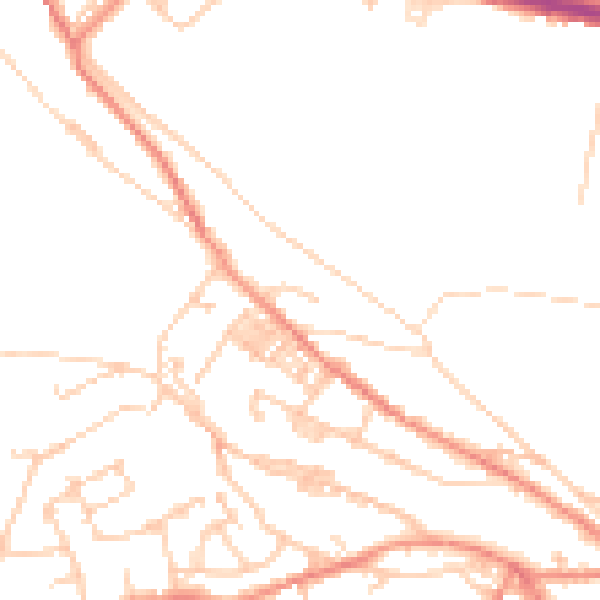 Daytime road noise heatmap for HD3 4UQ