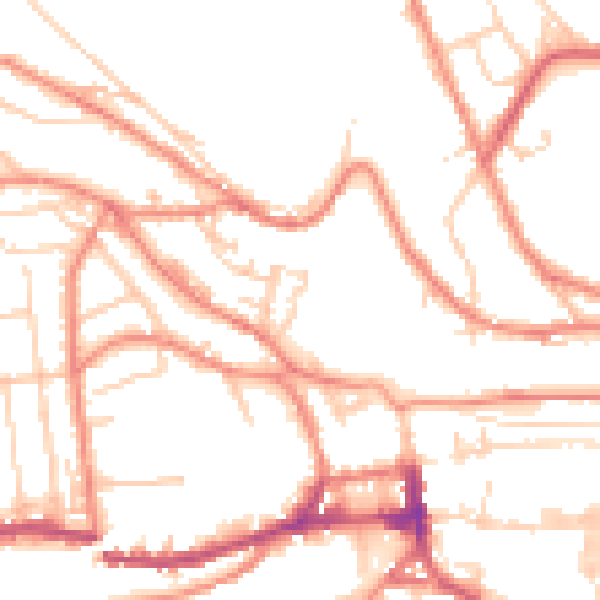 Daytime road noise heatmap for HD3 4UT