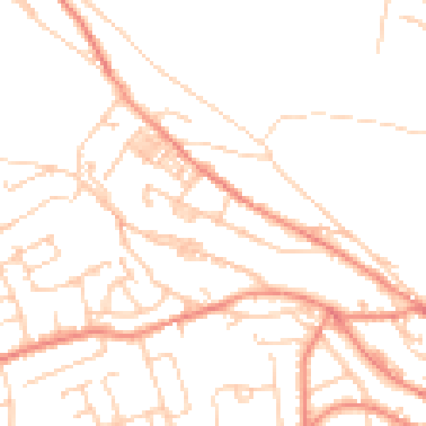 Daytime road noise heatmap for HD3 4UZ