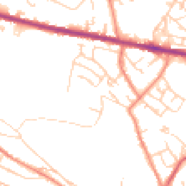 Daytime road noise heatmap for HD3 4XJ