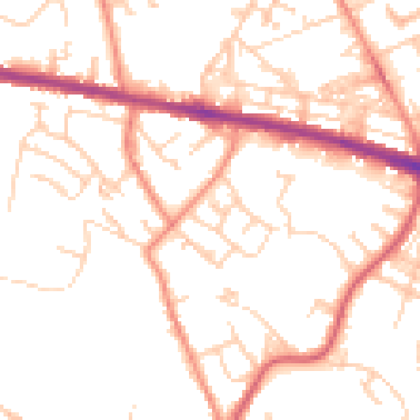 Daytime road noise heatmap for HD3 4YA