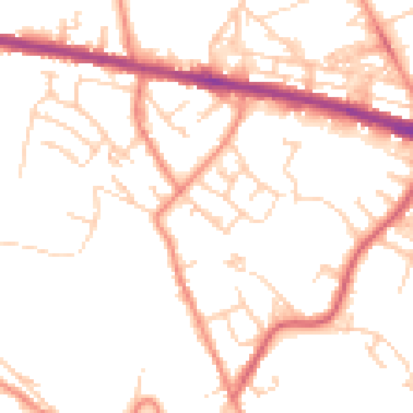 Daytime road noise heatmap for HD3 4YN