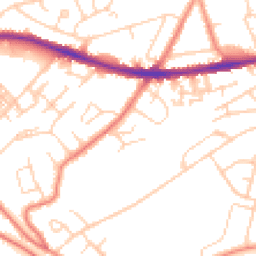Daytime road noise heatmap for HD5 8EG
