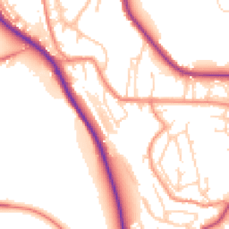 Daytime road noise heatmap for HD8 0BN