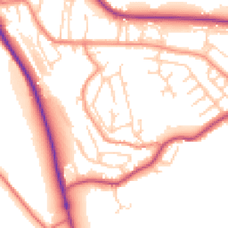 Daytime road noise heatmap for HD8 0BQ