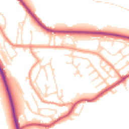 Daytime road noise heatmap for HD8 0BZ