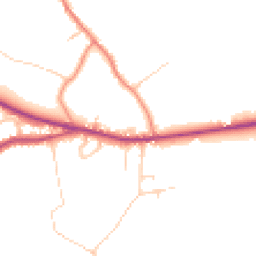 Daytime road noise heatmap for HD8 0LP