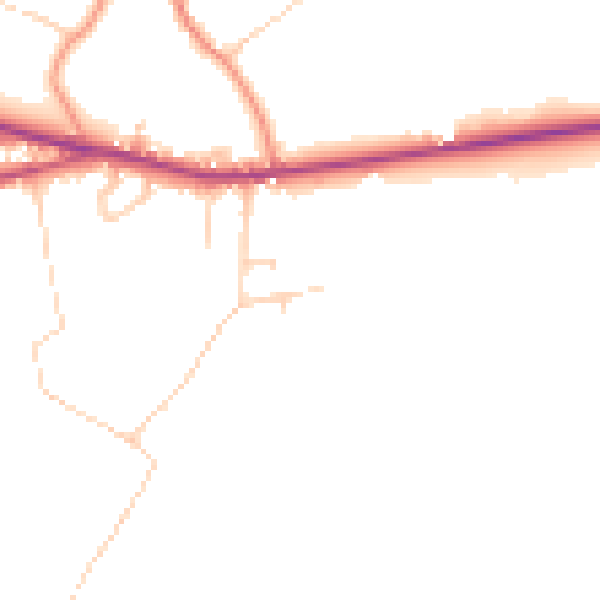 Daytime road noise heatmap for HD8 0LR