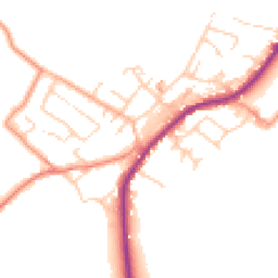 Daytime road noise heatmap for HD8 8AA