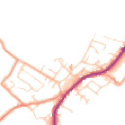 Daytime road noise heatmap for HD8 8DR