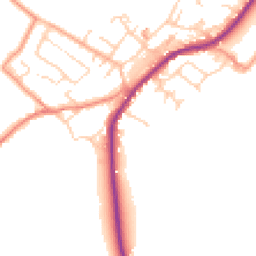 Daytime road noise heatmap for HD8 8EN