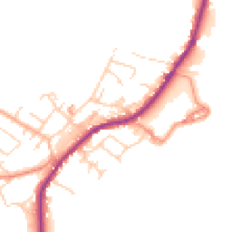 Daytime road noise heatmap for HD8 8EQ