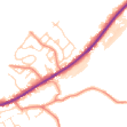 Daytime road noise heatmap for HD8 8SR