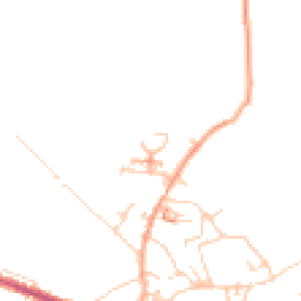 Daytime road noise heatmap for HD8 9GY