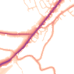 Daytime road noise heatmap for HD8 9JJ