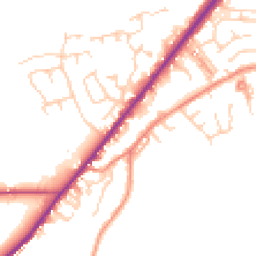 Daytime road noise heatmap for HD8 9LX