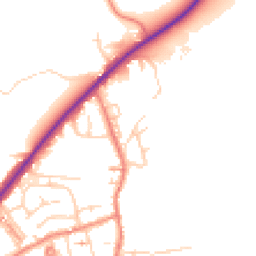 Daytime road noise heatmap for HD8 9PP