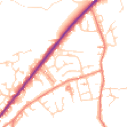 Daytime road noise heatmap for HD8 9PW