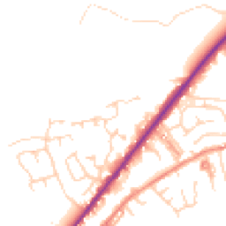 Daytime road noise heatmap for HD8 9UY