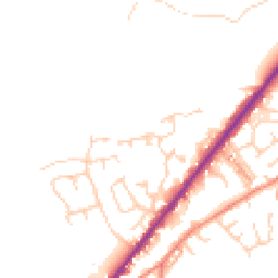 Daytime road noise heatmap for HD8 9WN