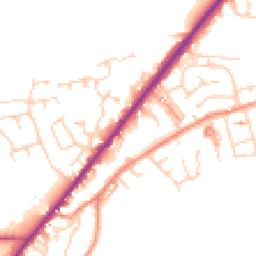 Daytime road noise heatmap for HD8 9XB