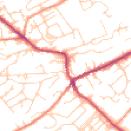 Daytime road noise heatmap for HD9 5NX