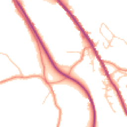 Daytime road noise heatmap for HD9 7AQ