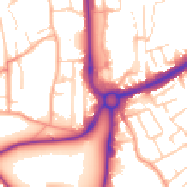 Daytime road noise heatmap for HP1 1AX